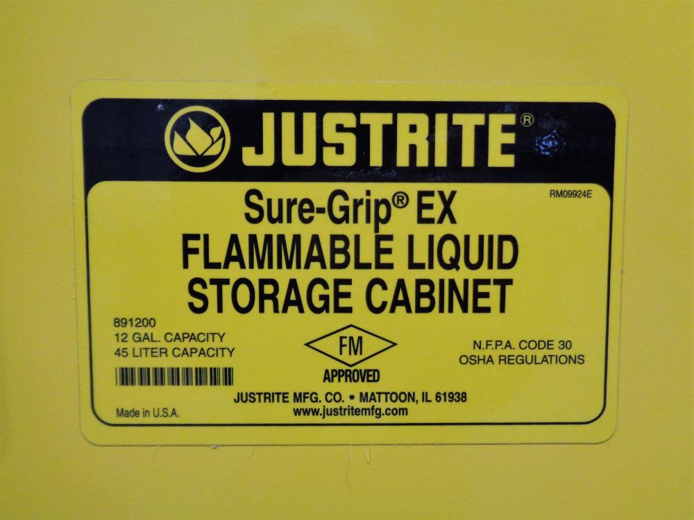 Justrite Sure-Grip EX Flammable Liquid Storage Cabinet #891200, 12-Gal. Capacity